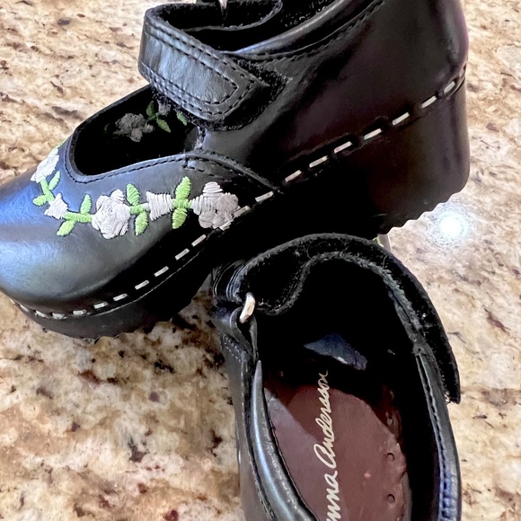 VINTAGE HANNA ANDERSSON MARY JANE CLOGS black Leather!! Fit like toddler 6.5!!! - Picture 16 of 16